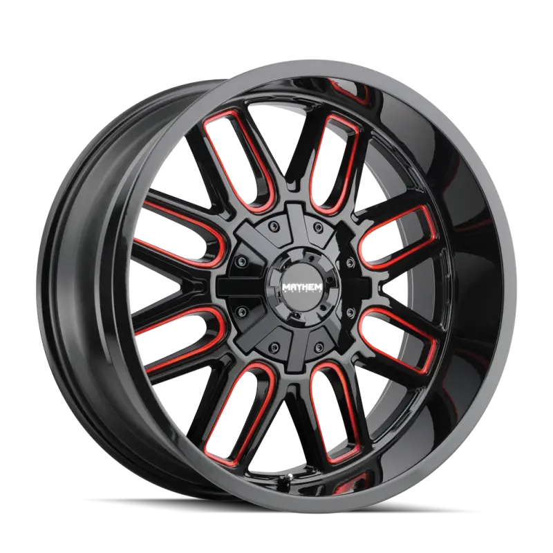 Mayhem 8107 Cogent 20X10 / 6X135 Bp / -19Mm Offset / 106Mm Hub Black W/ Prism Red Wheel 1