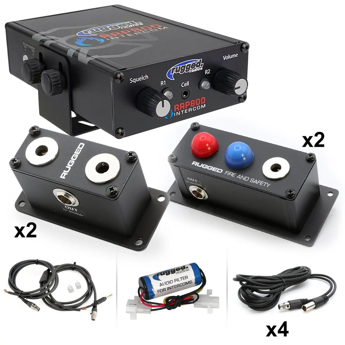 Rugged Radios Fire & Safety 6-Person Dual Radio Intercom Kit 1