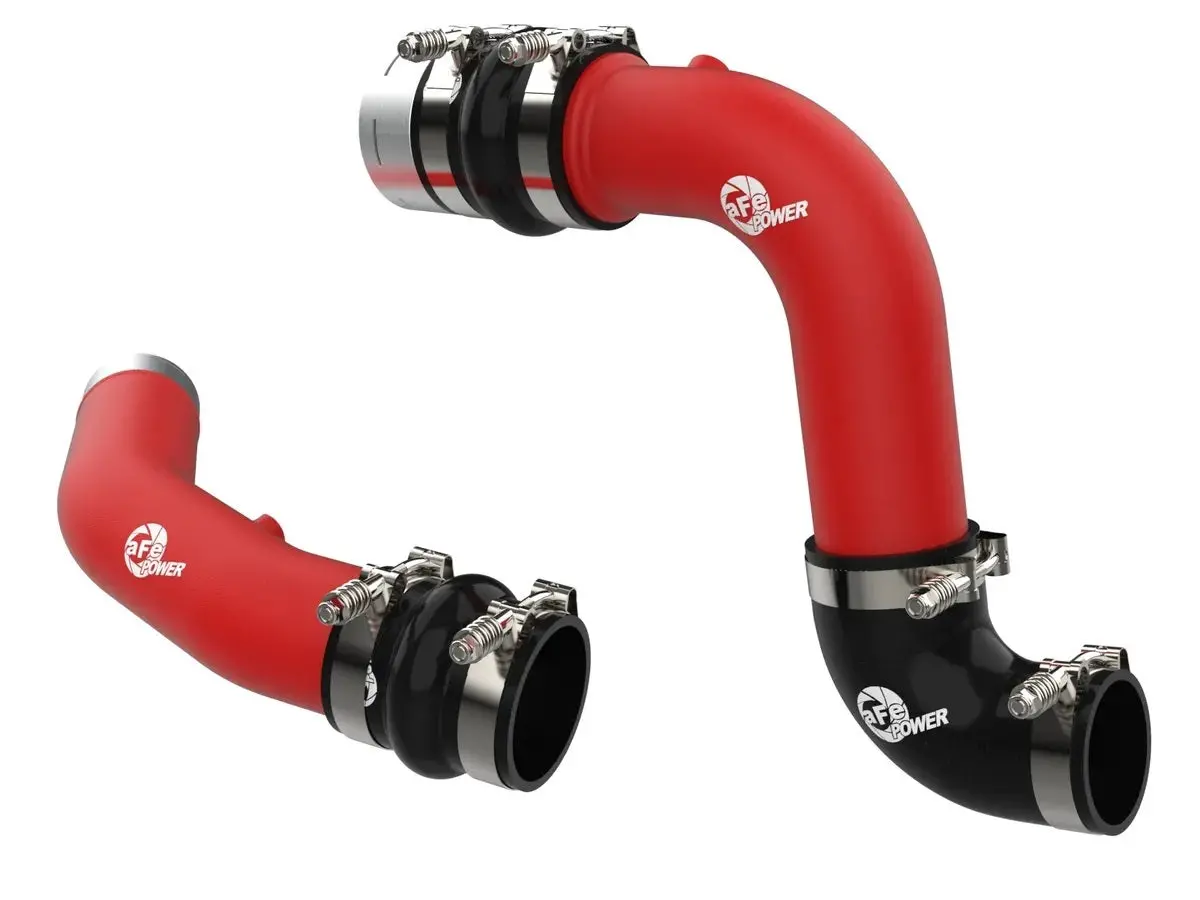 Afe Power Bladerunner Aluminum Intercooler Pipe - Red - Intercooler Cold / Hot Side - Ford Powerstroke - Ford Fullsize Truck 2023-24 46-20734-R 1