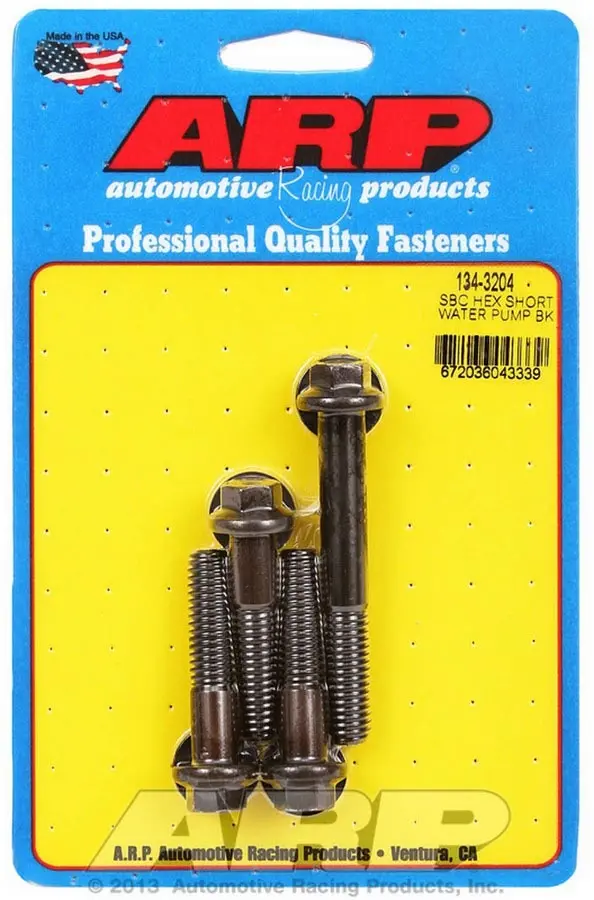 Arp Water Pump Bolts - Hex - Black Oxide - Chevy - Small Block - Short Water Pump (Set Of 4) 1