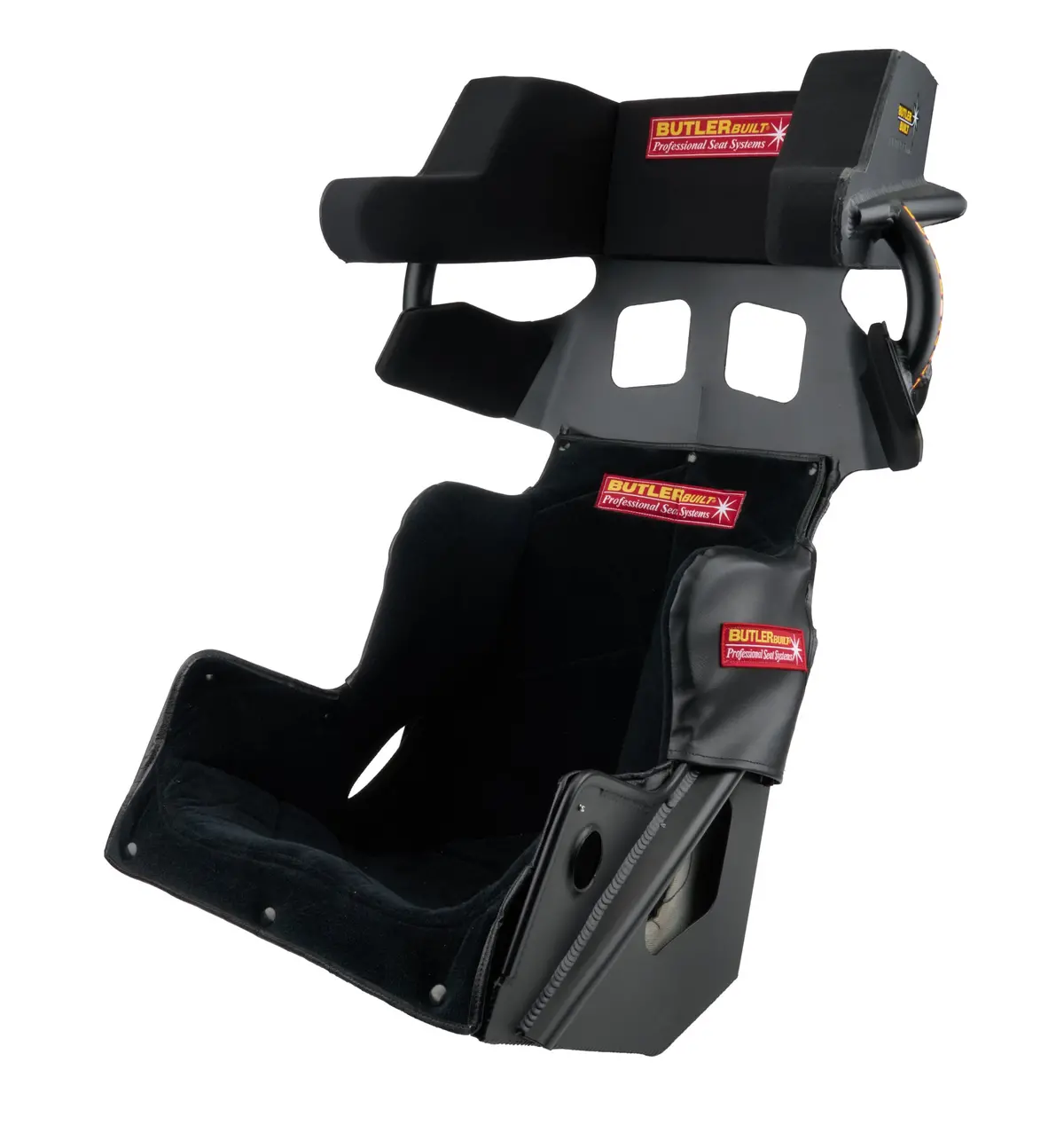 Butlerbuilt Factory Advantage Aluminum Seat Kit - 16 In Wide - 20 Degree Layback - Black Velour Cover 1