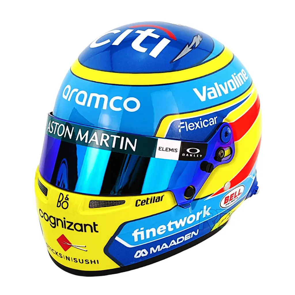 Bell Hp77 Fernando Alonso 1:2 Scale F1 Mini Helmet | Aston Martin 2025 F1 Season 1