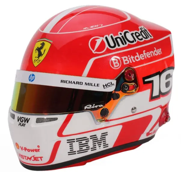 Bell Hp77 Charles Leclerc 1:2 Scale F1 Mini Helmet | Ferrari 2025 F1 Season 1