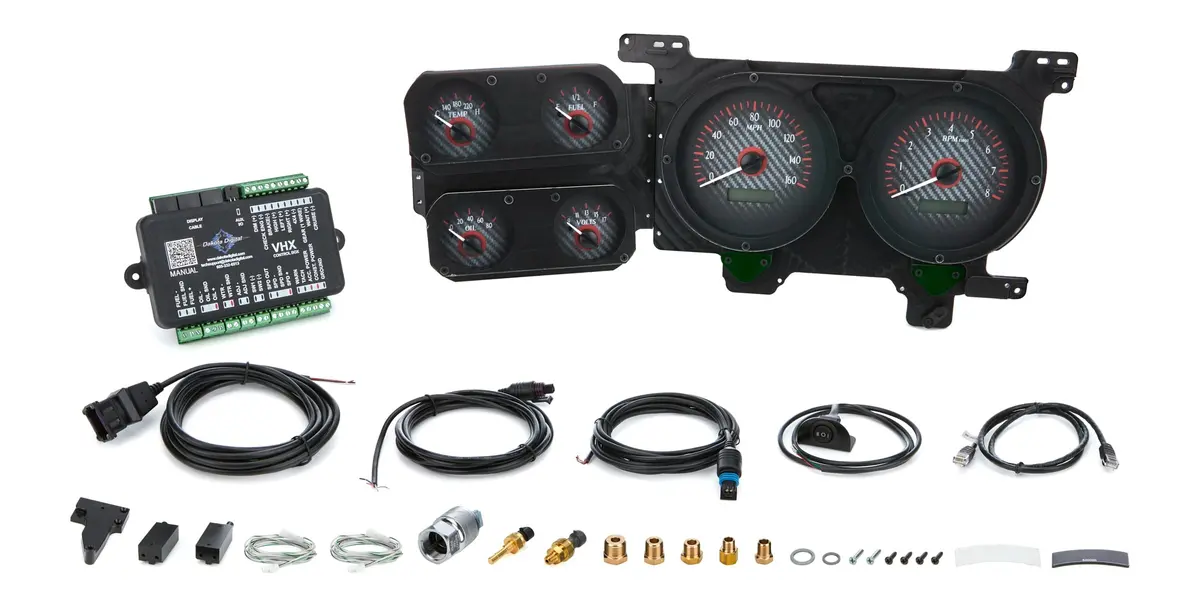 Dakota Digital Vhx Series Gauge Kit - Fuel / Op / Speedometer / Tach / Volt / Wt - Black Face - Gm Fullsize Truck 1973-87 Vhx-73C-Pu-K-R 1