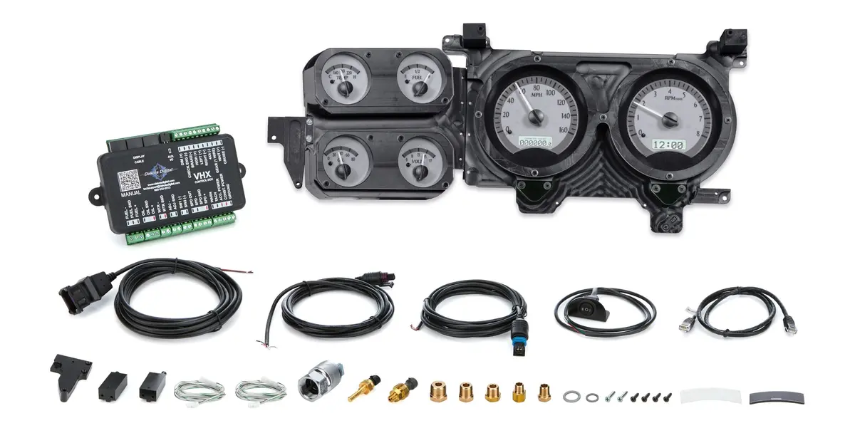 Dakota Digital Vhx Series Gauge Kit - Fuel / Op / Speedometer / Tach / Volt / Wt - Silver Face - Gm Fullsize Truck 1973-87 Vhx-73C-Pu-S-B 1