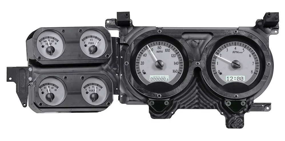 Dakota Digital Vhx Series Gauge Kit - Fuel / Op / Speedometer / Tach / Volt / Wt - Silver Face - Gm Fullsize Truck 1973-87 Vhx-73C-Pu-S-W 1