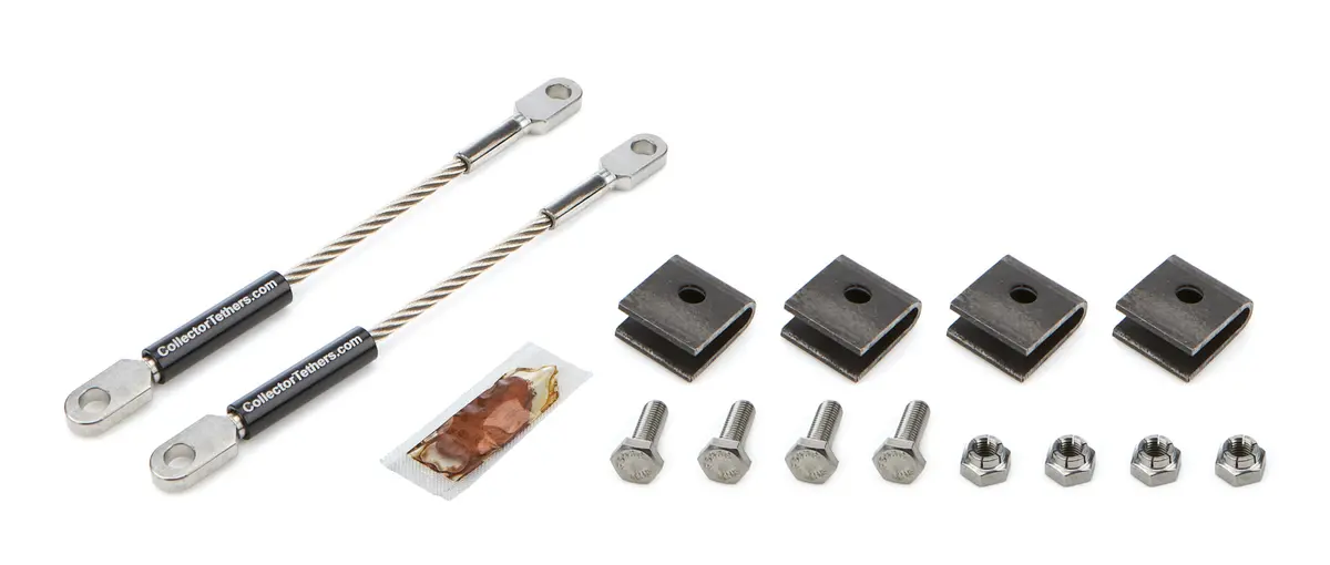 Drag Race Solutions Collector Tethers - 6 In Cable - Black Sleeve 1