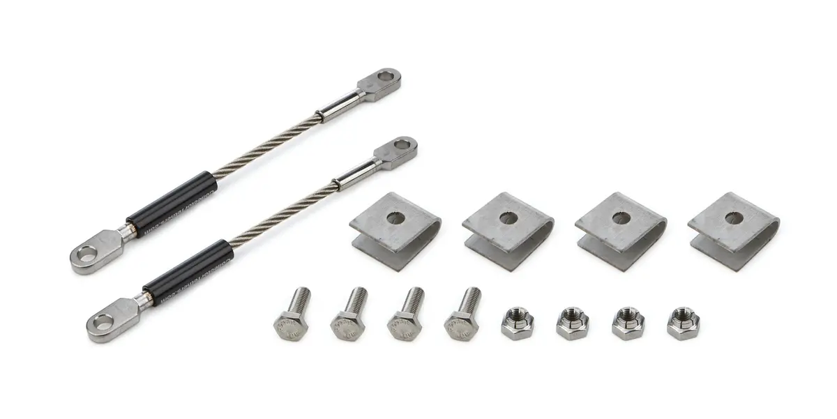 Drag Race Solutions Collector Tethers - 6 In Cable - Stainless Hardware - Black Sleeve 1