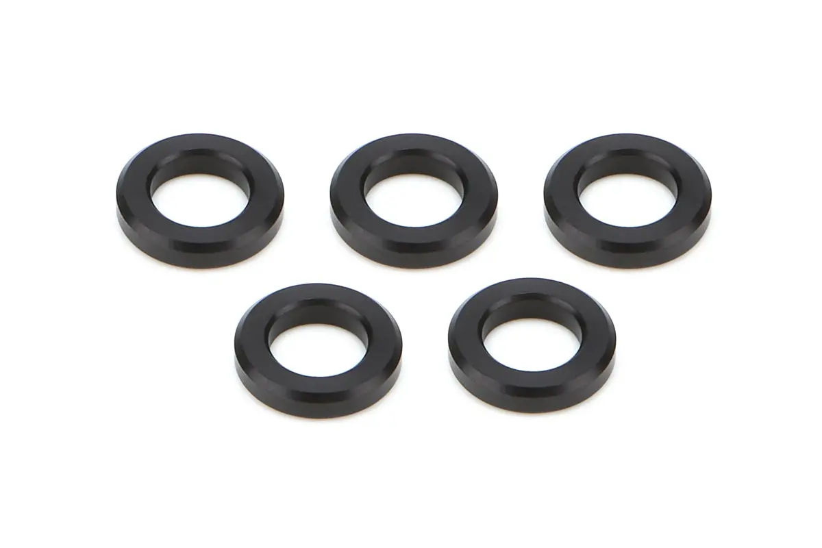 Drag Race Solutions Billet Aluminum Flat Lug Nut Spacer - 0.700 In Id - 1.200 In Od - 0.250 In Thick - Black (Set Of 5) 1