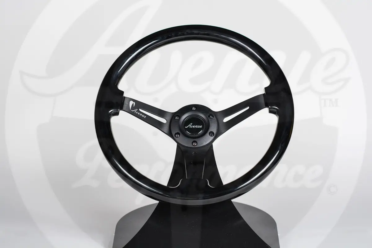 Avenue Raven Black/ Black Spokes Steering Wheel 1