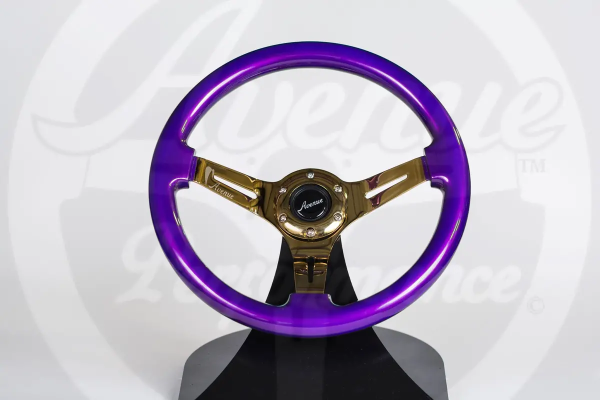 Avenue Electric Purple W/ Gold Spokes  Steering Wheel 1