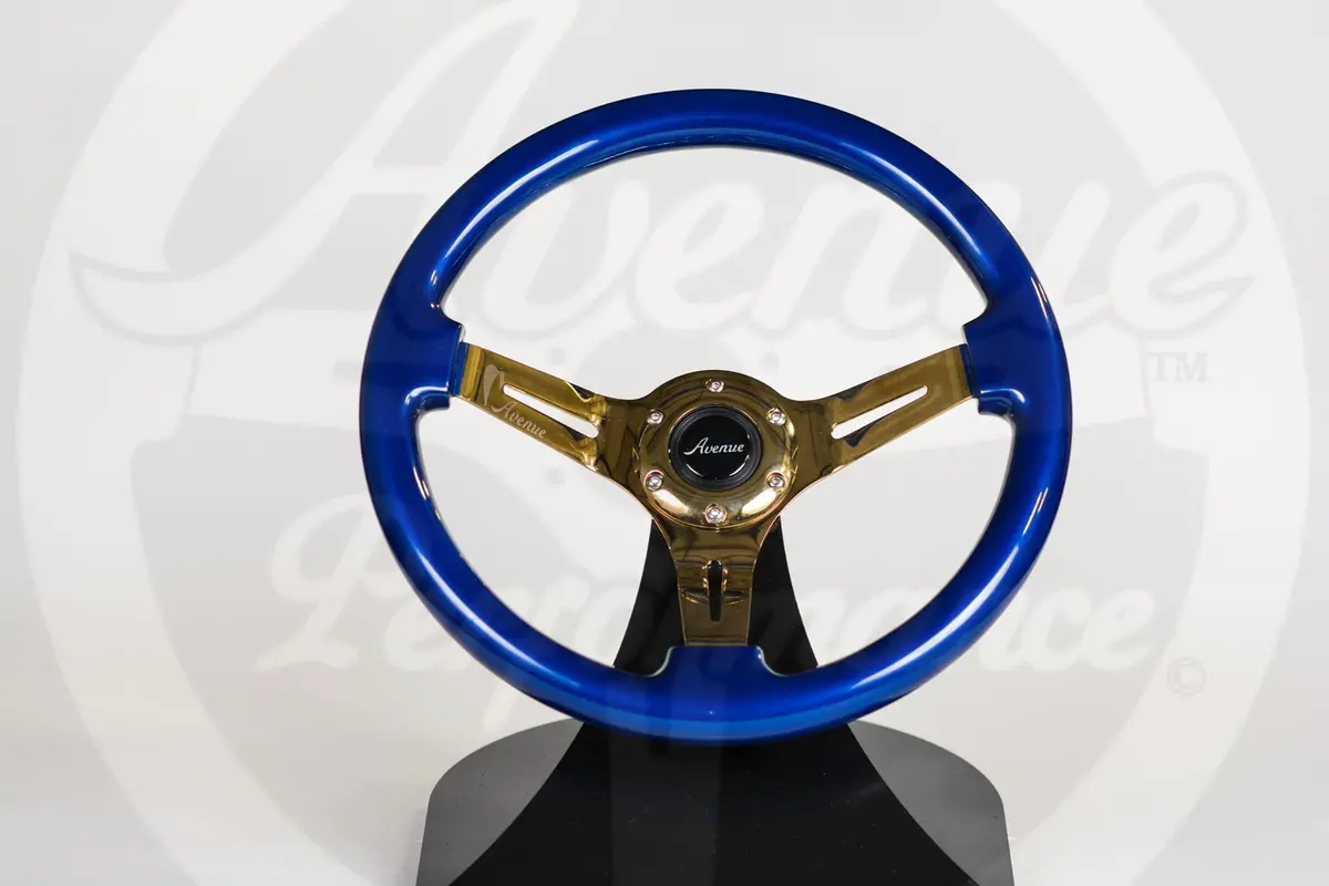 Avenue Daytona Blue W/ Gold Spokes Steering Wheel 1