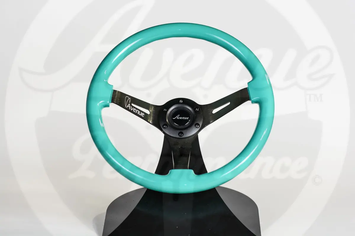 Avenue Minty Green/ Black Spokes Steering Wheel 1
