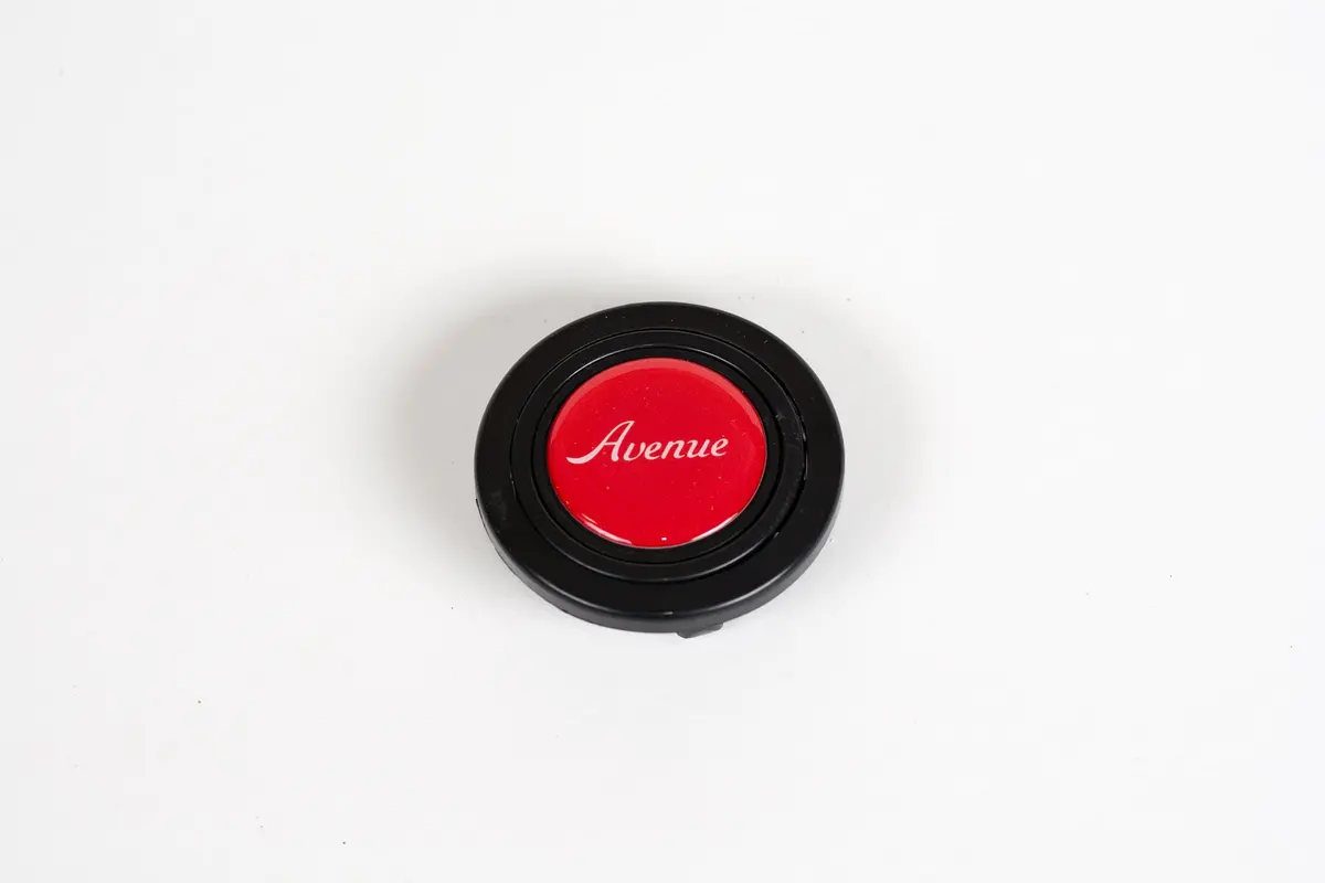 Avenue Red Logo Horn Button W/ White Letters 1