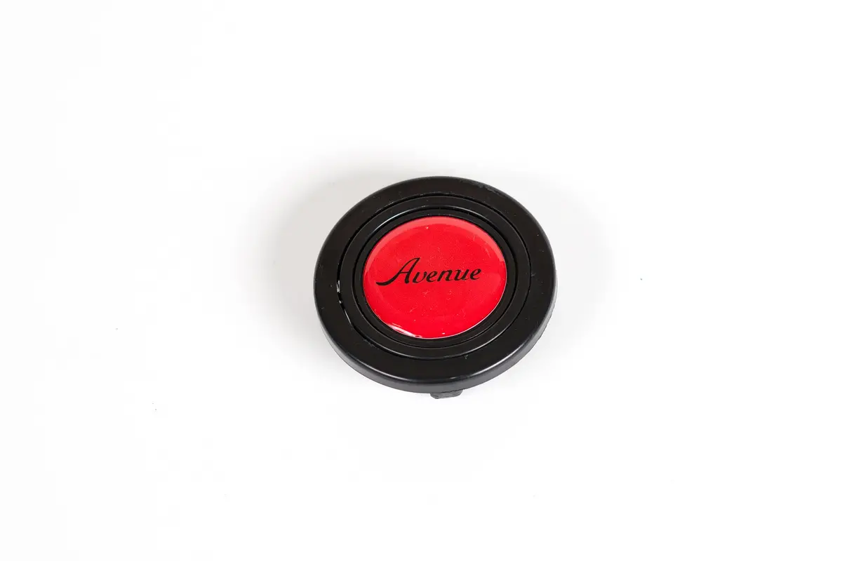Avenue Red Logo Horn Button W/ Black Letters 1
