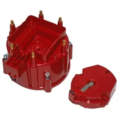 Performance Distributors D.U.I. Cap And Rotor Kit - Hei Style Terminal - Brass Terminals - Twist Lock - Red - Non-Vented - Gm Inline-6 / Gm V6 1
