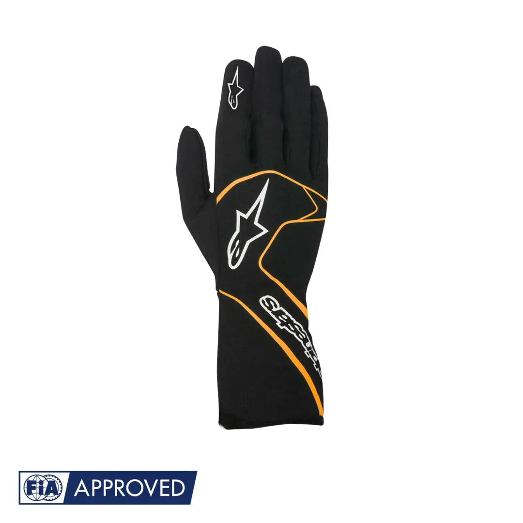 Guantes Alpinestars Racing Tech 1 Race Negro/ Naranja Flourescente |  Fia 8856-2000 1
