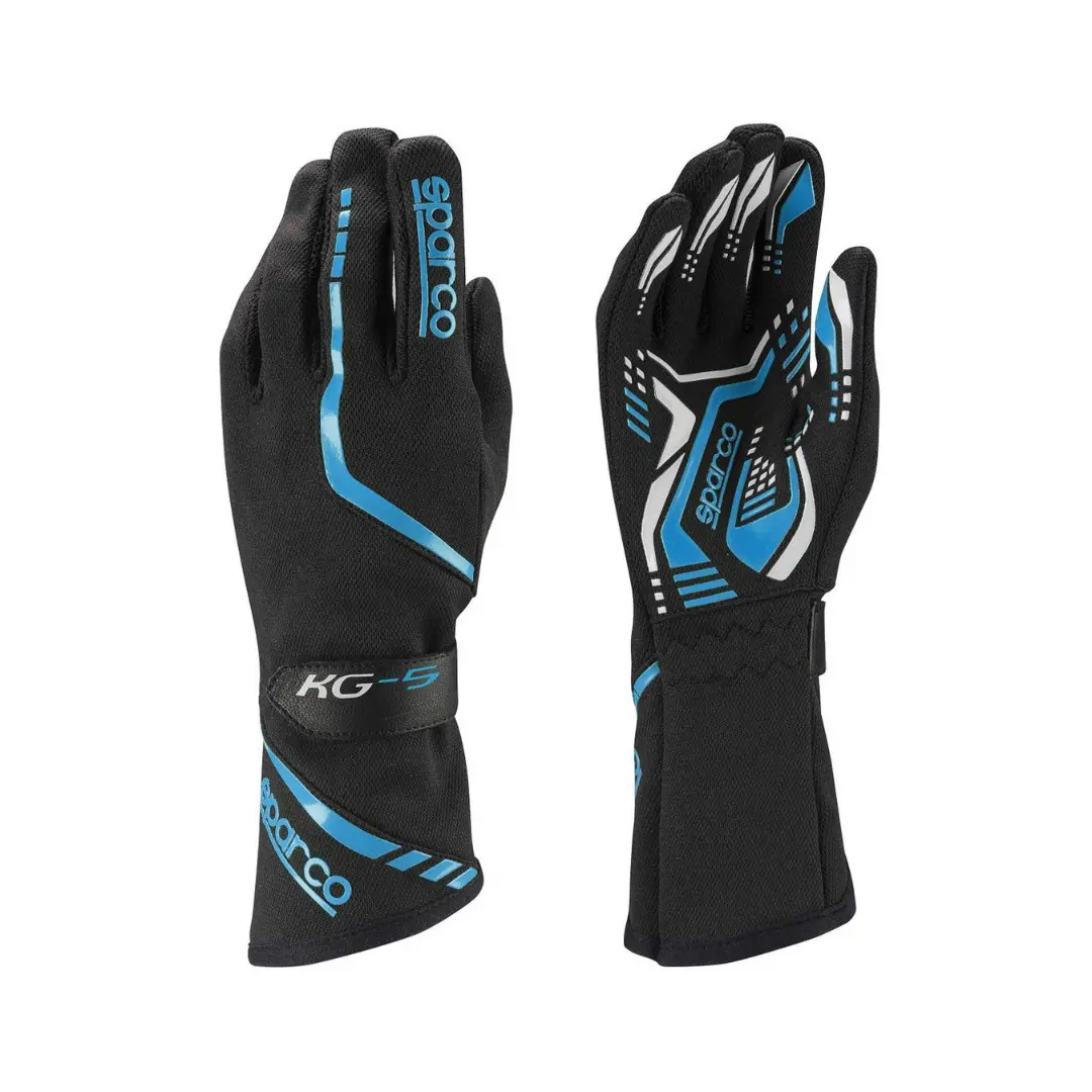 Guantes Sparco Karting Torpedo Kg-5 Negro/Azul Claro 1
