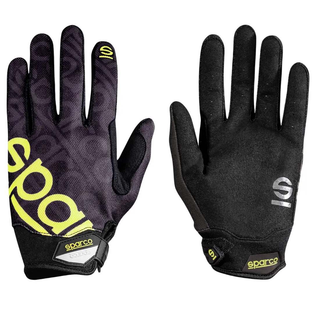 Guantes Sparco Mecánico/Gamming Meca-3 Negro/Amarillo 1