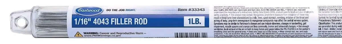 Eastwood 4043 Tig Filler Rod - 0.063 In - 1 Lb Box 1