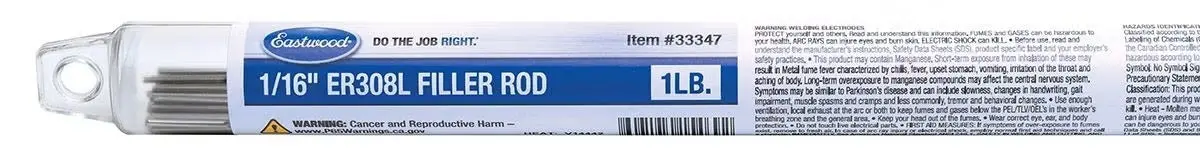Eastwood Er308l Tig Filler Rod - 0.063 In - 1 Lb Box 1