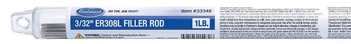 Eastwood Er308l Tig Filler Rod - 0.094 In - 1 Lb Box 1