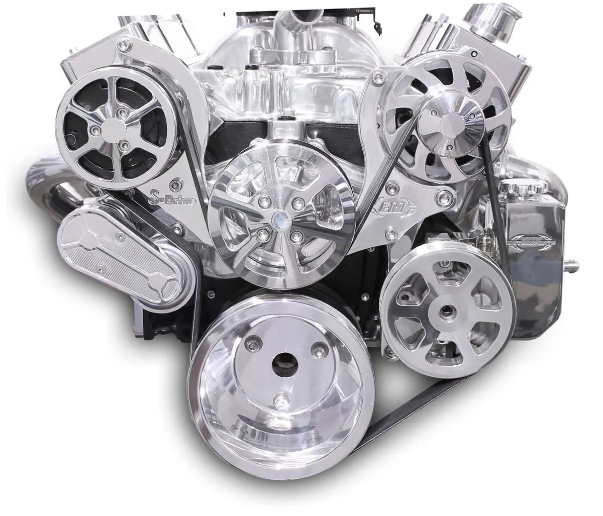 Eddie Motorsports Billet Aluminum 6-Rib Serpentine Pulley Kit - Polished - Small Block Chevy Ms107-55Bp 1