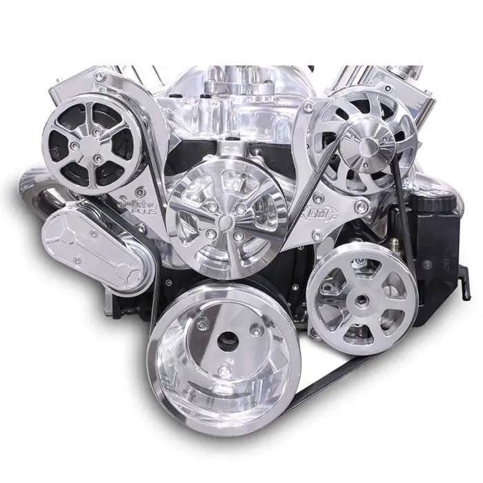 Eddie Motorsports Billet Aluminum 6-Rib Serpentine Pulley Kit - Polished - Small Block Chevy Ms107-55P 1
