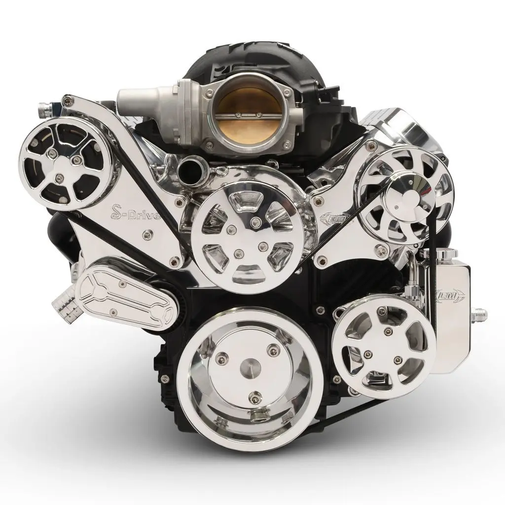 Eddie Motorsports Billet Aluminum 6-Rib Serpentine Pulley Kit - Polished - Gm Ls-Series Ms117-90Bp 1