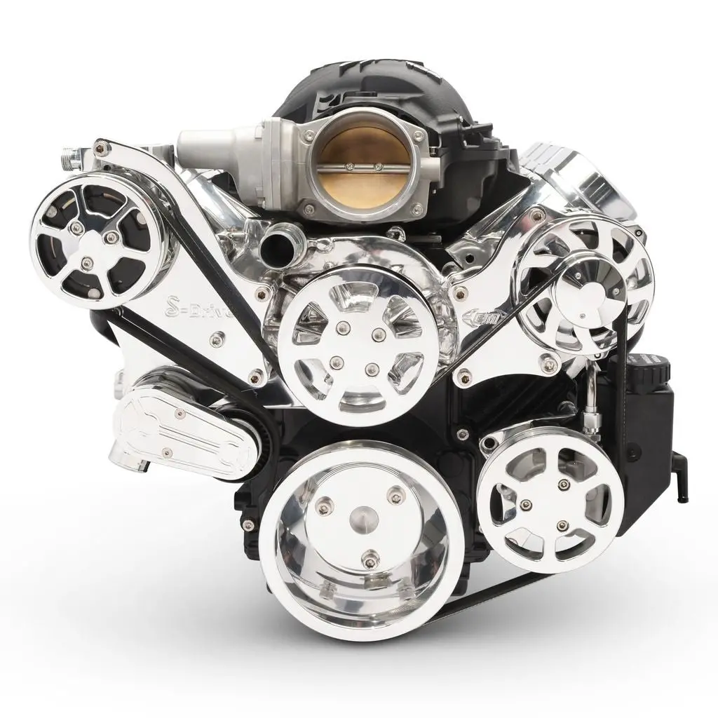 Eddie Motorsports Billet Aluminum 6-Rib Serpentine Pulley Kit - Polished - Gm Ls-Series Ms117-90P 1