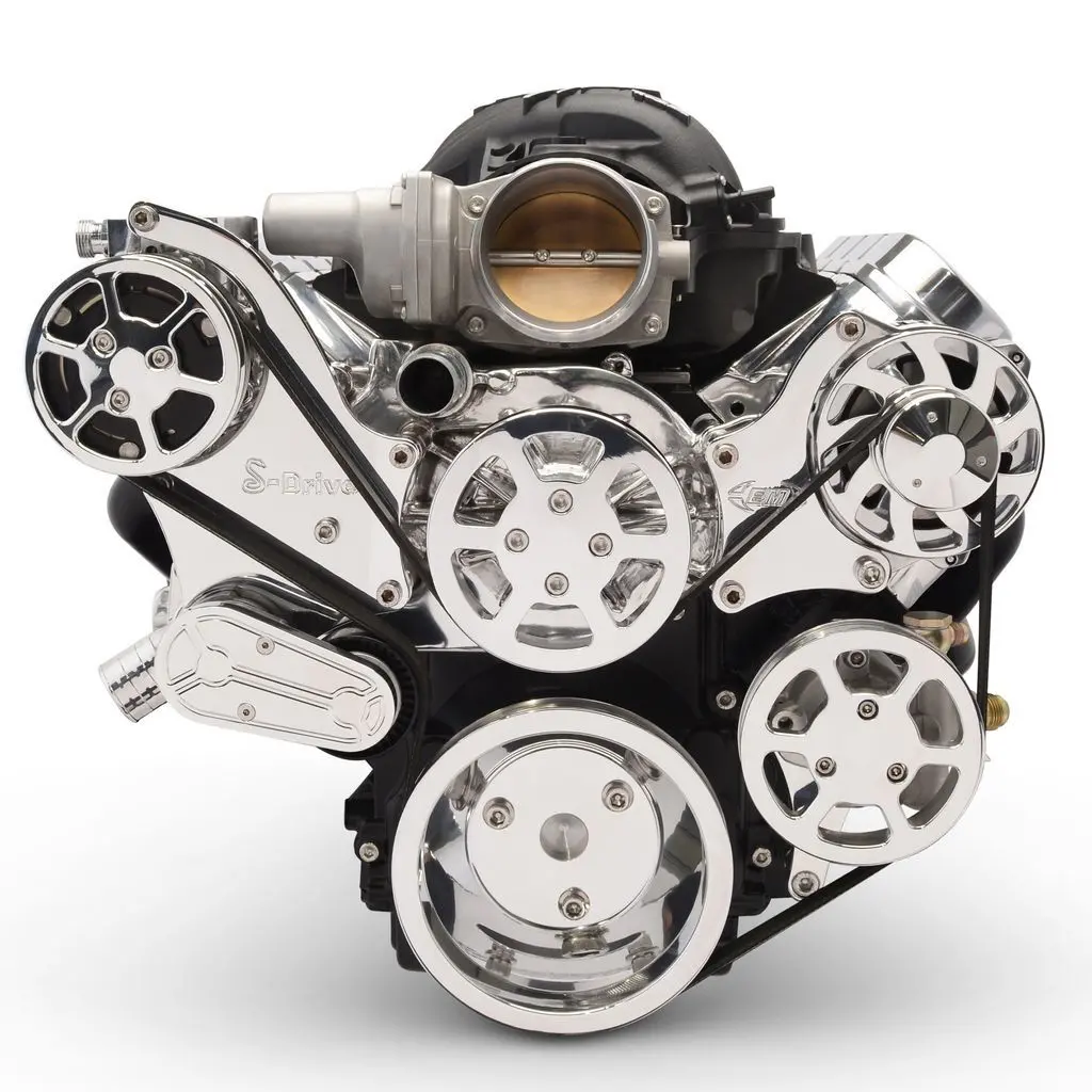 Eddie Motorsports Billet Aluminum 6-Rib Serpentine Pulley Kit - Polished - Gm Ls-Series Ms117-90Rp 1