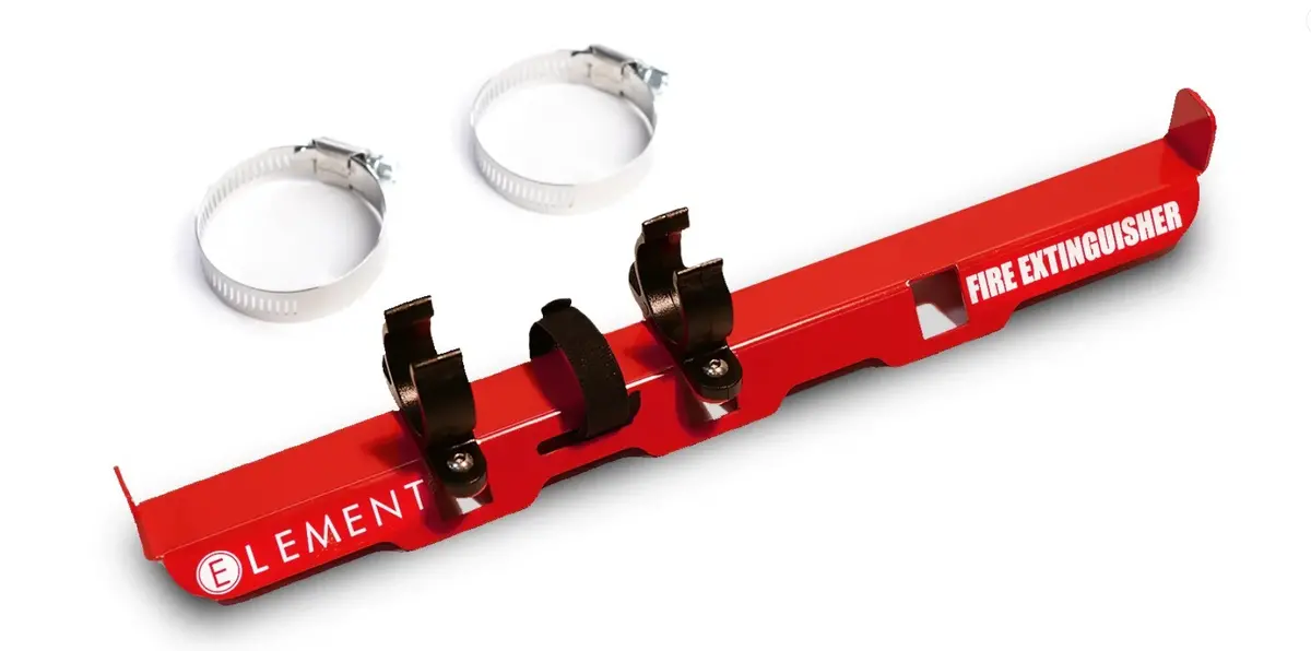Element Fire Clamp-On Fire Extinguisher Mount - Red - Element E100 Extinguishers 1