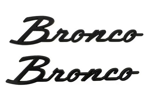 Ford Racing Bronco Emblem - Classic Style - Black - Ford Midsize Suv 2021-26 (Pair) 1