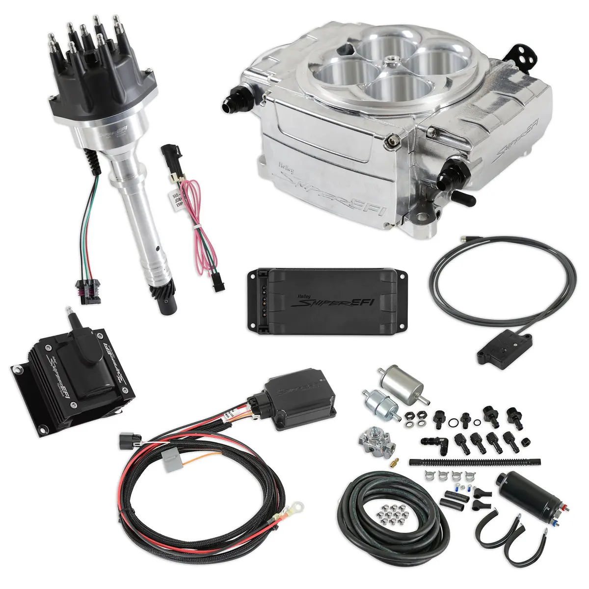 Sniper 2 Efi Fuel Injection Bundle Kit - Silver - Small Block Chevy 550-510-Bpk-Sbc 1