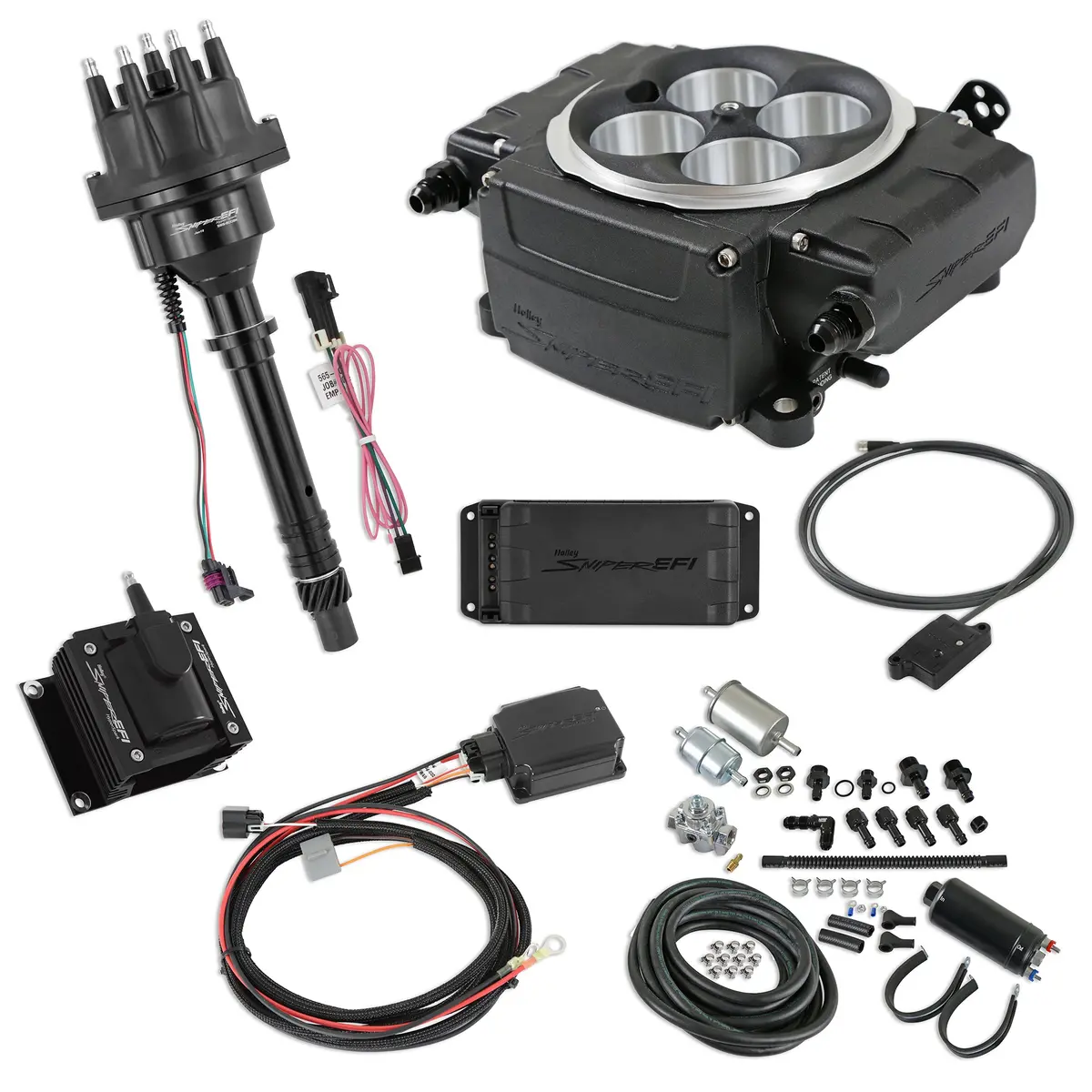 Sniper 2 Efi Fuel Injection Bundle Kit - Black - Small Block Chevy 550-511-Bpk-Sbc 1