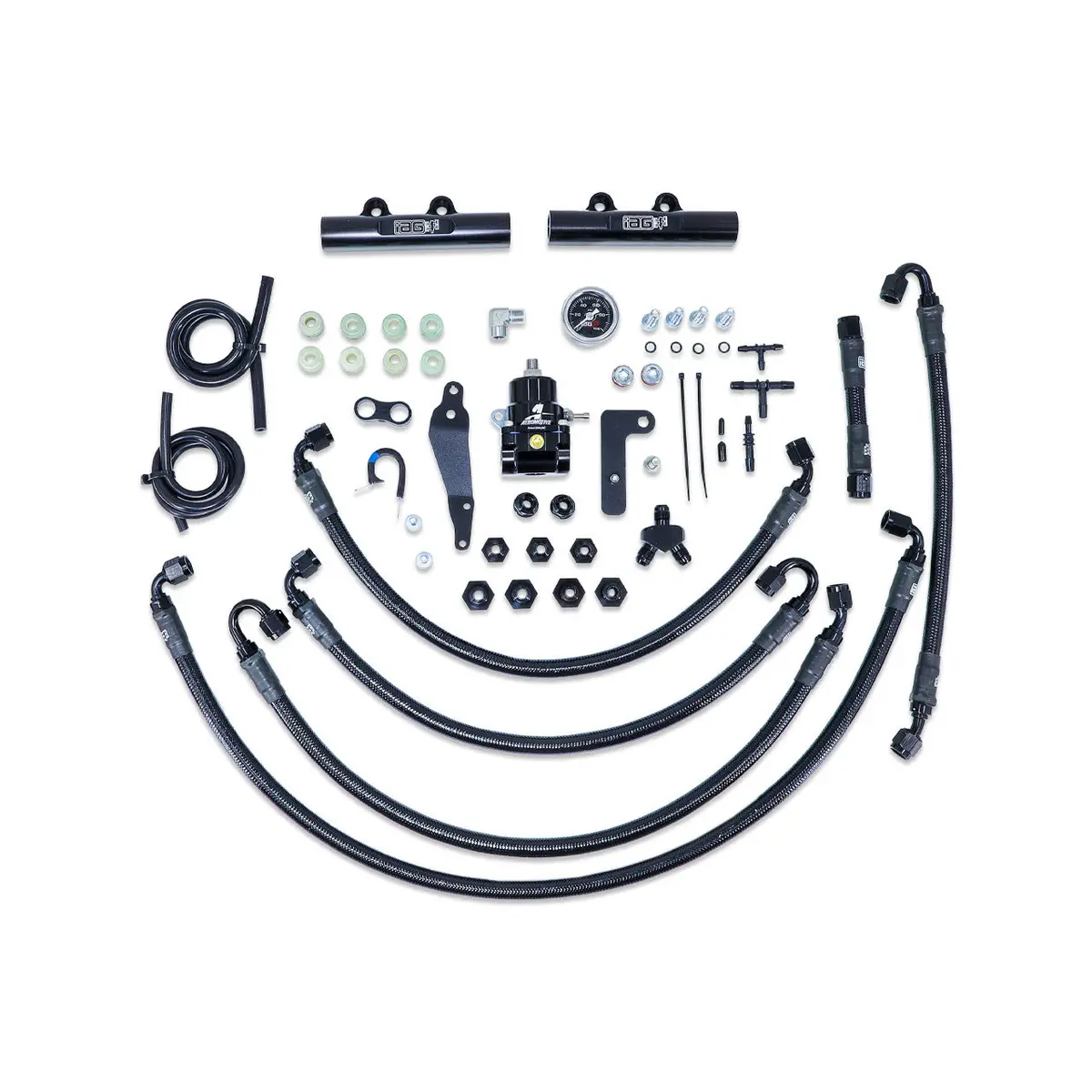 Iag Ptfe Fuel System Kit W/ Aeromotive Fpr, Iag Fuel Rails For 08-14 Wrx, 08-21 Sti 1