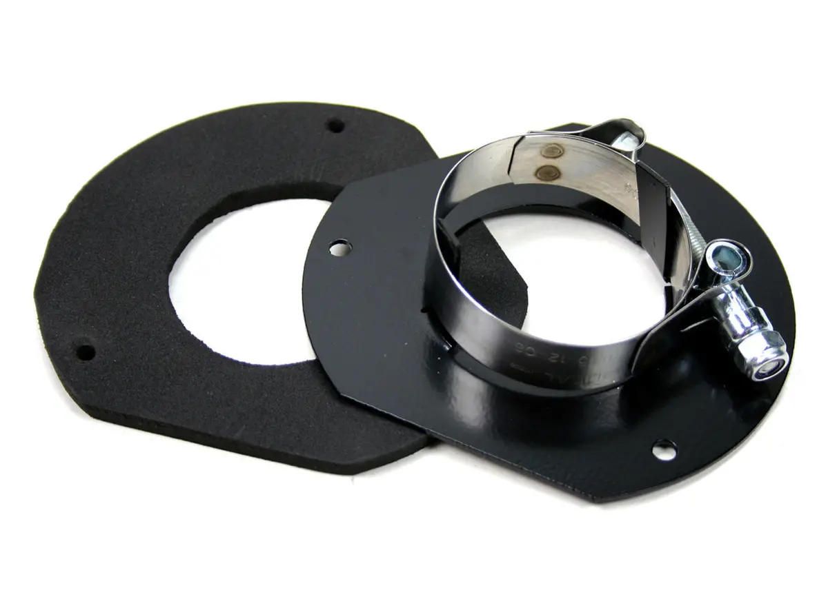 Ididit Steering Column Bracket - Floor Mounting Plate - 2-1/4 In Diameter Tube - Black - Ford Mustang 1964-66 1