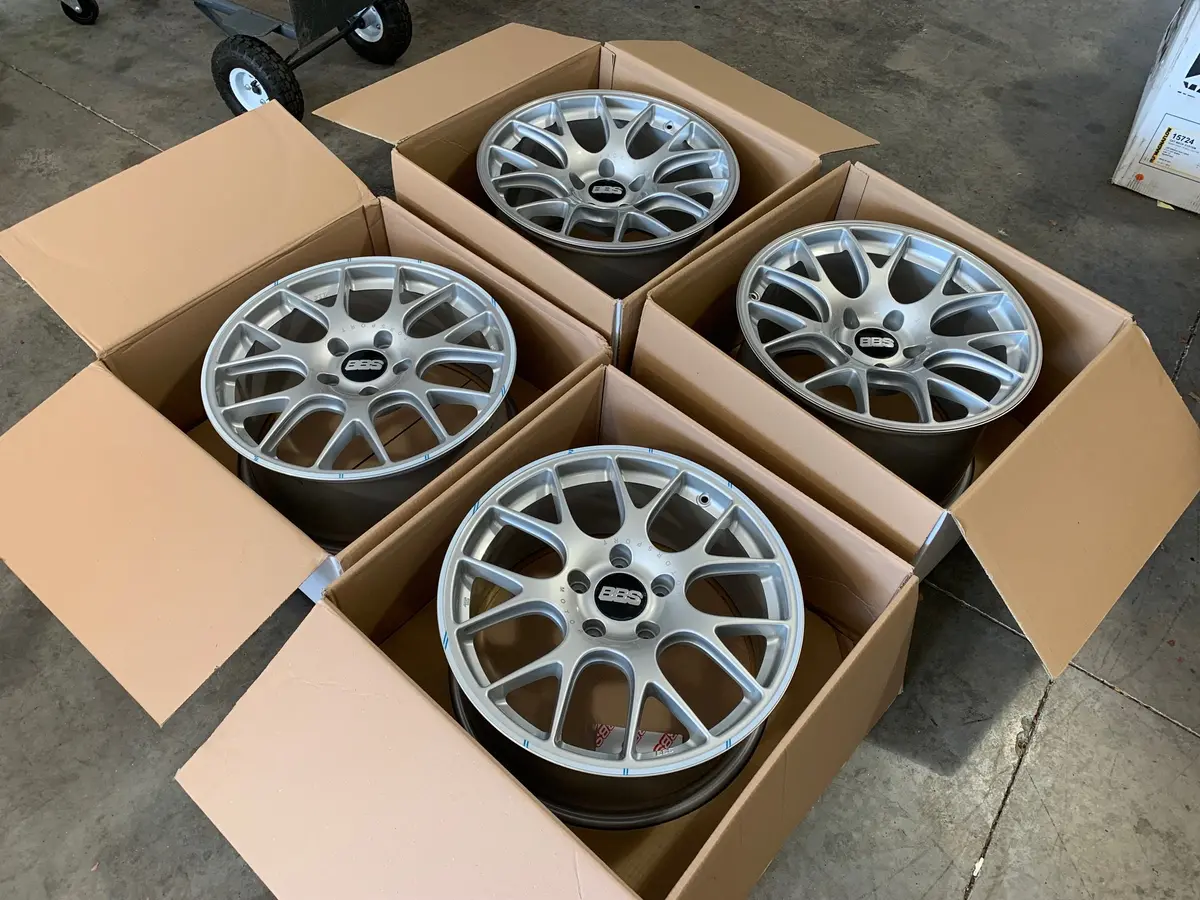 Bbs Brilliant Silver Ch-R 19X8.5 5X130 Et51 / 19X12 5X130 Et45 Set For Porsche 1