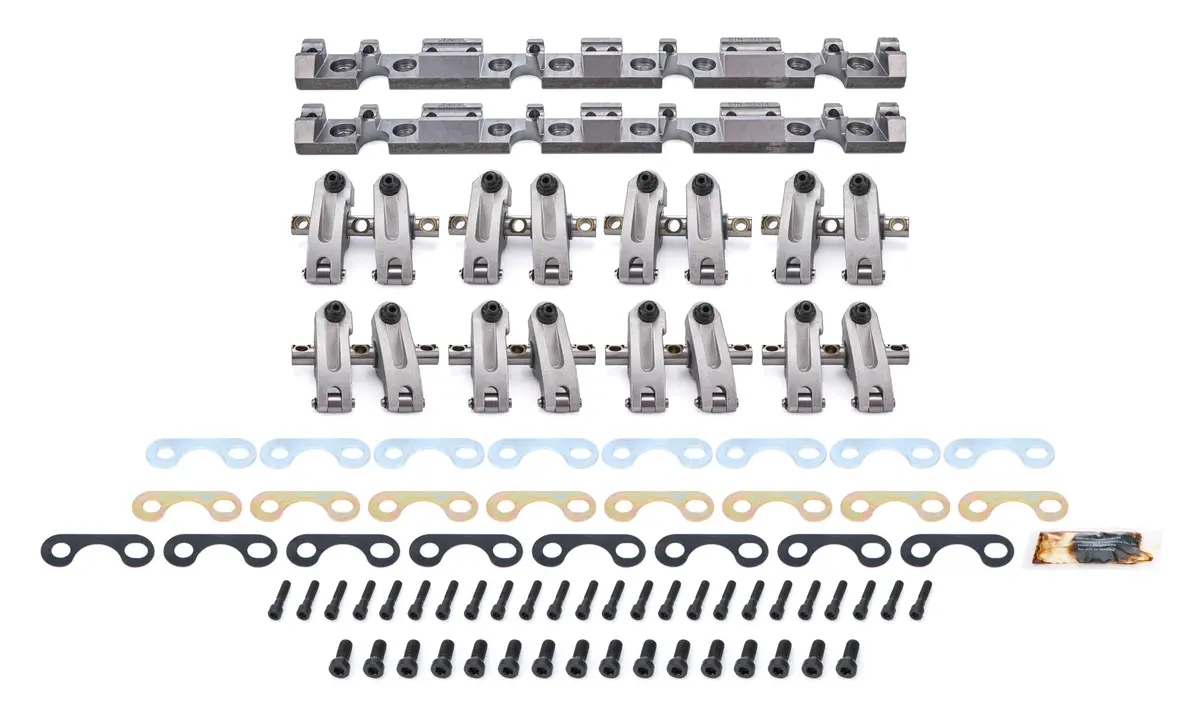 Jesel Pro Series Aluminum Shaft Mount Roller Rocker Arm Kit - 1.6 / 1.5 Ratio - Full Roller - Dart 23 Degree Heads - Small Block Chevy (Set Of 16) 1