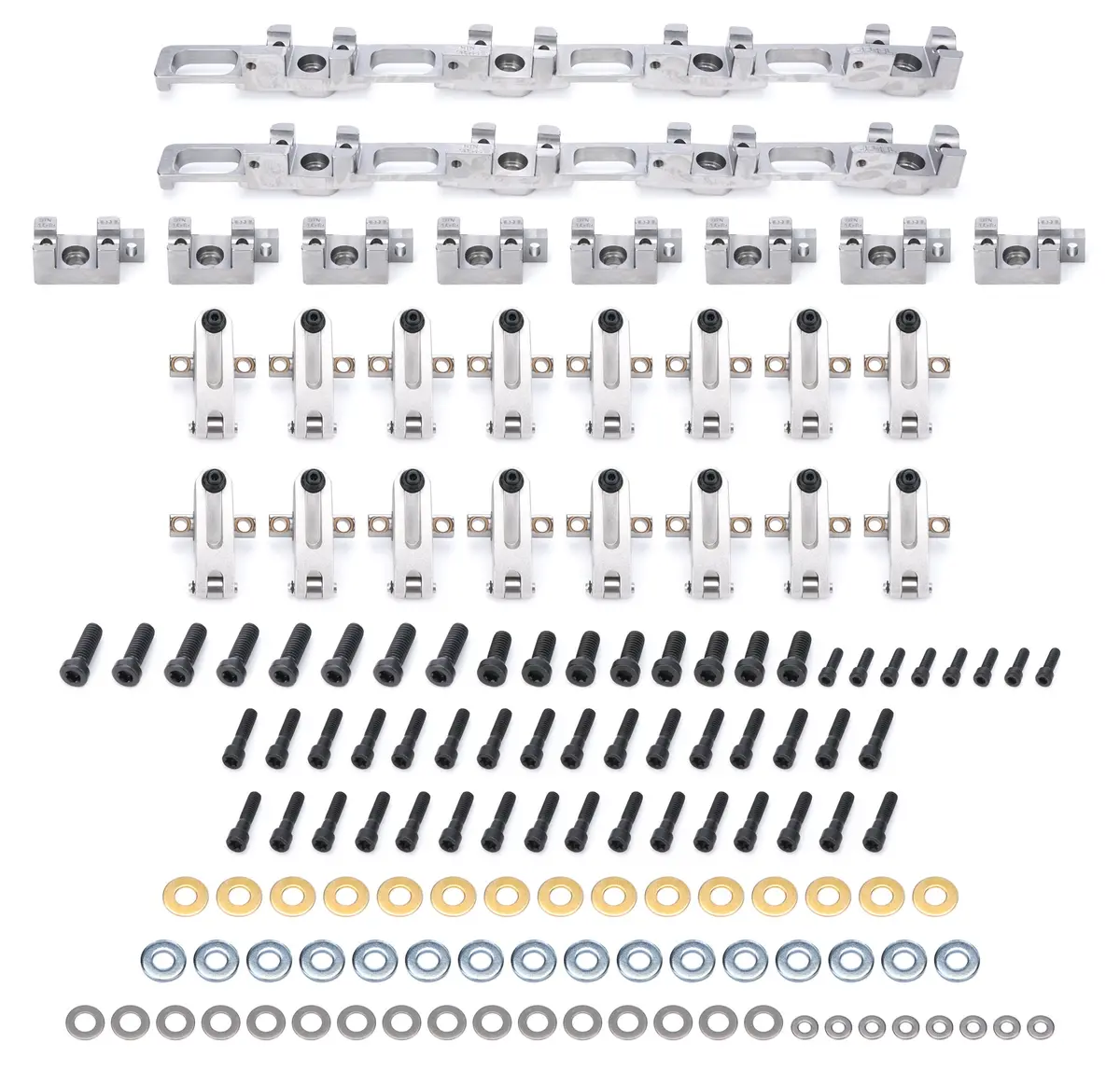 Jesel Pro Series Aluminum Shaft Mount Roller Rocker Arm Kit - 1.7 / 1.7 Ratio - Full Roller - Edelbrock Rpm Xt / Dart 24 Degree Pro 1 Heads - Big Block Chevy (Set Of 16) 1