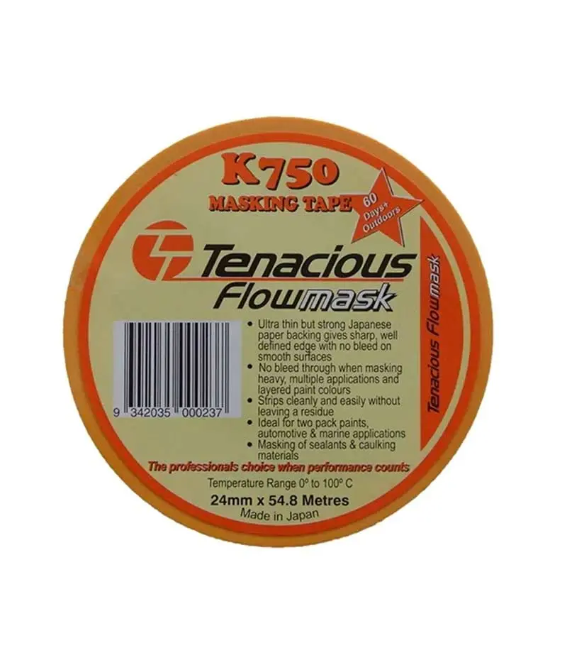 K750 Flowmask Premium Delicate Low Tack Paper Tape (Yellow) - 1 Roll 1