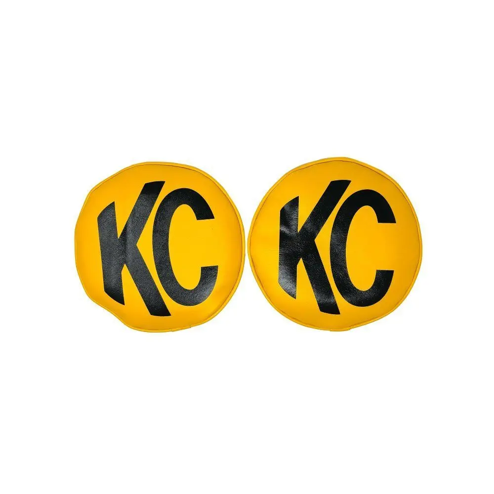 Kc Hilites Retro Light Cover - Black Kc Logo - Yellow - 8 In Kc Lights (Pair) 1