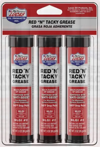 Lucas Red N Tacky Grease - 3 Oz Cartridge (Set Of 3) 1