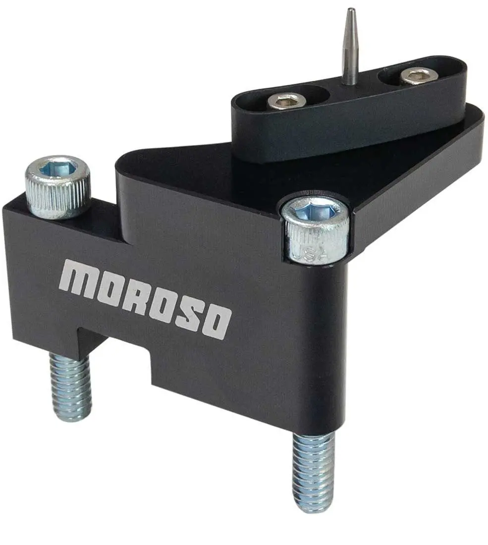 Moroso Adjustable Timing Pointer - Black - Big Block Chevy 1