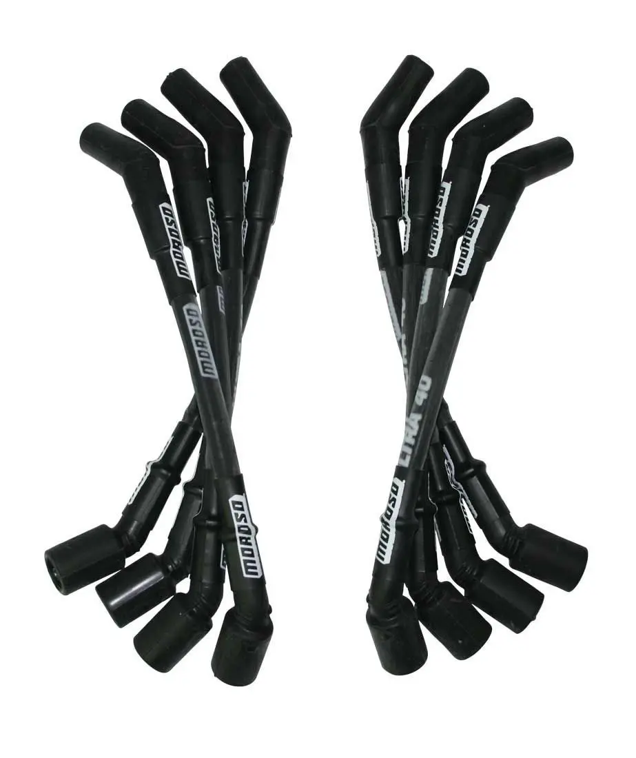 Moroso Ultra 40 Spark Plug Wire Set - Spiral Core - 7 Mm - Black - 135 Degree Plug Boots - Hei / Socket Style - Gm Ls-Series 73851 1