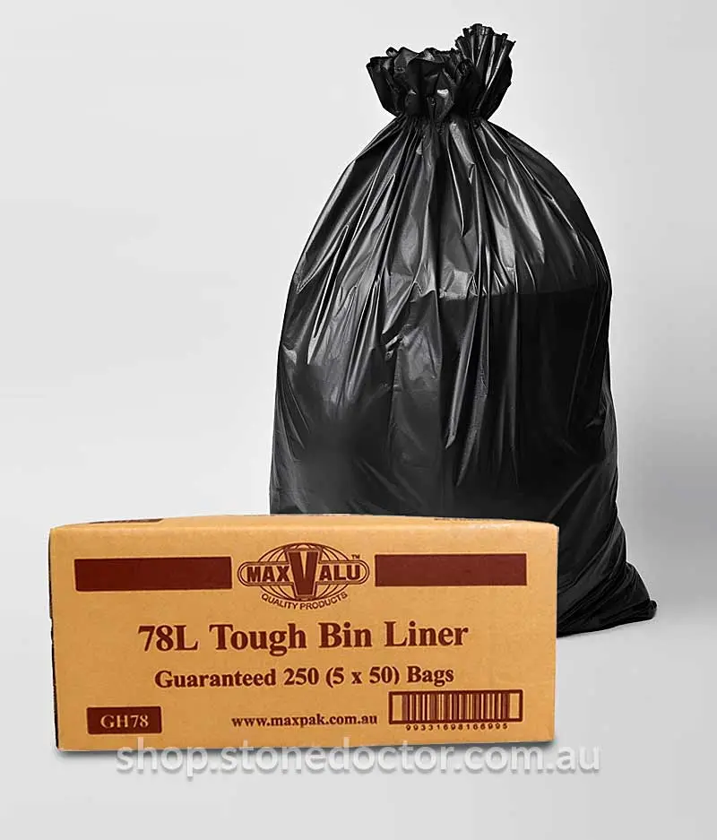 Maxvalu 78 Litres Economical Heavy Duty Bin Liner 92 X 76Cm - (5 Packs X 50 Bags) Per Box 1