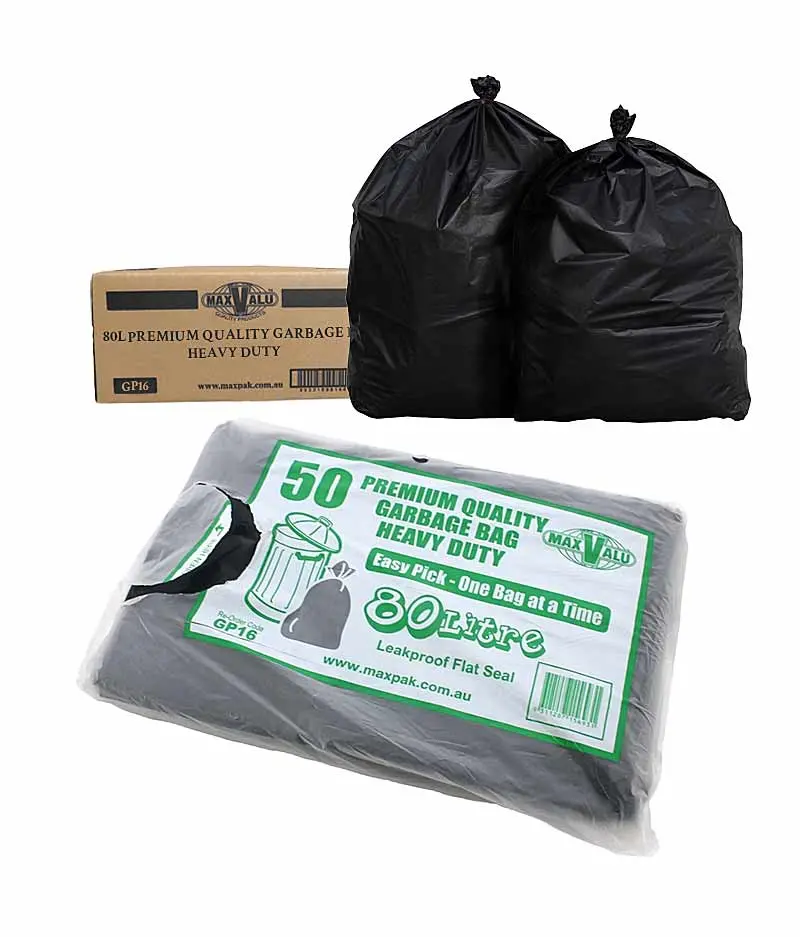 Maxvalu Heavy Duty Bin Liner 80 Litres - (5 Packs X 50 Bags) Per Box 1