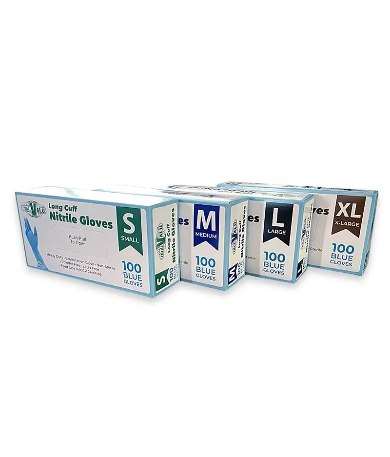 Maxvalu Long Cuff Nitrile Gloves - 100 Pcs Per Box 1