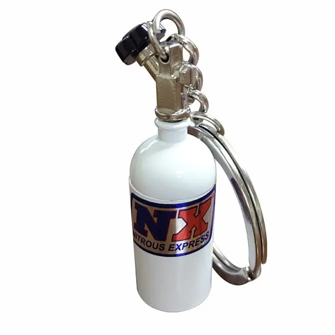 Nitrous Express Nitrous Bottle Key Chain - White 1