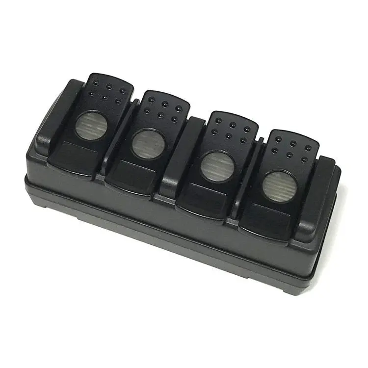 Oracle Lighting Technologies Trigger 4 Plus Switch Panel - 4 X 1.5 In - 4 Rockers - Red Indicator Lights - Black 2115 1